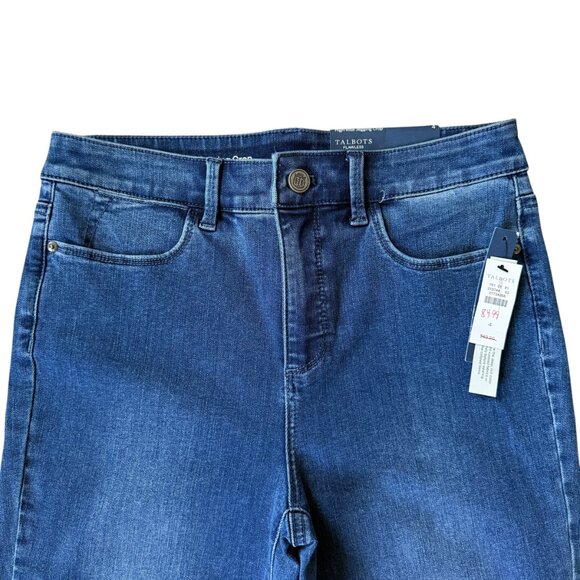 Talbots flawless high rise skinny leg crop medium wash jegging jeans size 4 - Picture 3 of 10